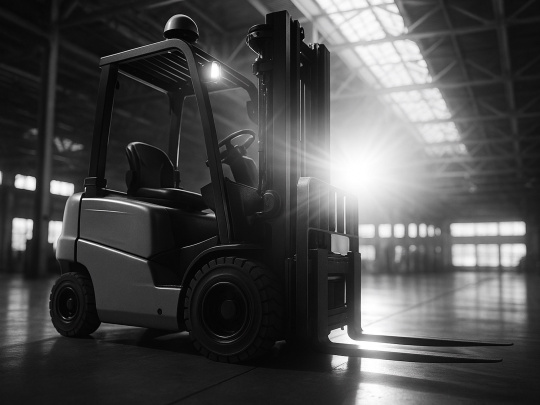 Forklift truck with light-dark contrast