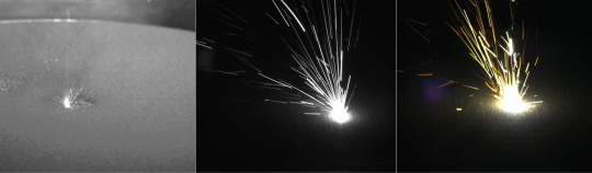 3 Sequences of observation of laser beam melting