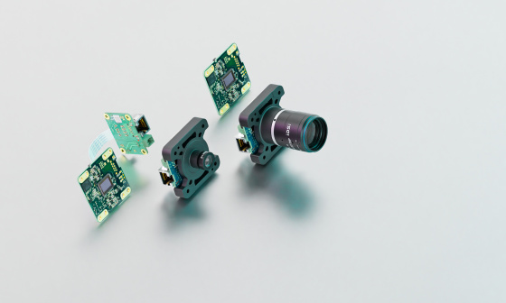 The uEye Live Monitoring cameras against a gray background.