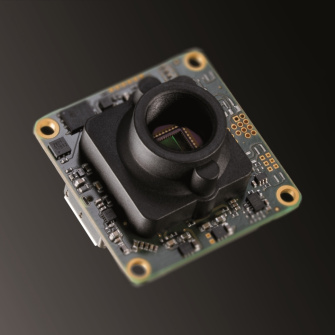 USB 3 uEye LE board level industrial camera with black background