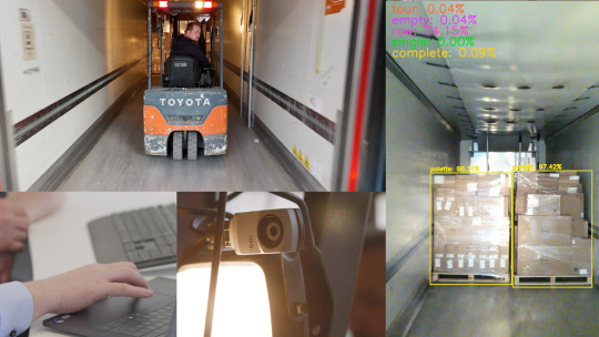 Collage of various scenes during the loading process.