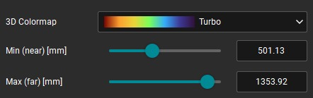3D color map chart with min-max slider