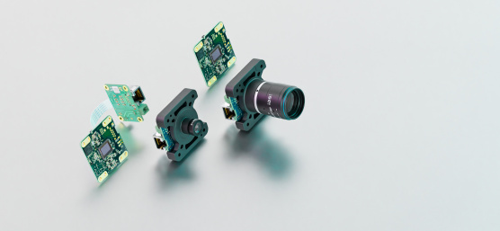The uEye Live Monitoring cameras against a gray background.