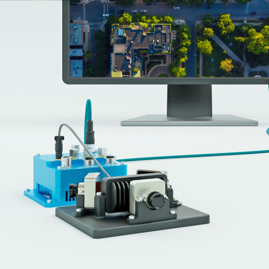 GMSL2 Discovery Kit in front of a monitor