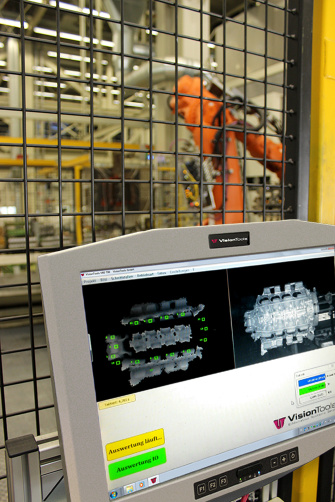 The test results of a casting that has just been produced are displayed on a screen