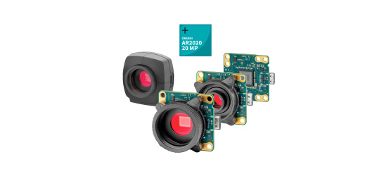 4 model variants of the IDS uEye XLE cameras and icon labelled ‘onsemi AR2020 20 MP’