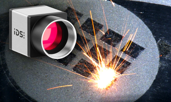 IDS industrial camera captures laser beam spot