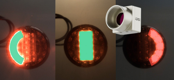 3 test images of a multi-chamber vehicle lamp with IDS uEye XCP industrial camera