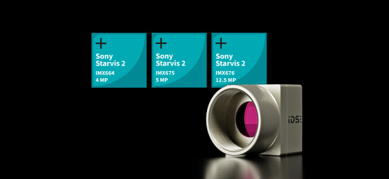 uEye CP with the Sony Starvis IMX664 4 MP, Sony Starvis IMX675 5 MP, Sony Starvis IMX676 12.5 MP seals.