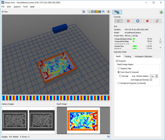 Virtual scene in the demo program NxView