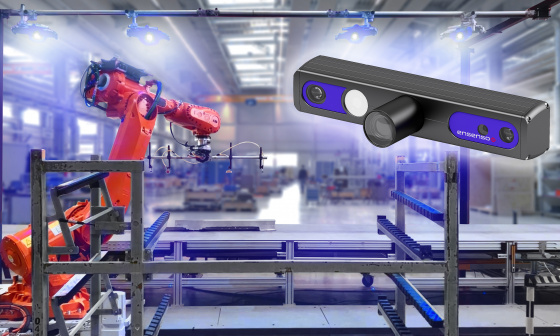 3D measuring system with Ensenso C cameras for the inspection of containers and their automatic loading and unloading by robots