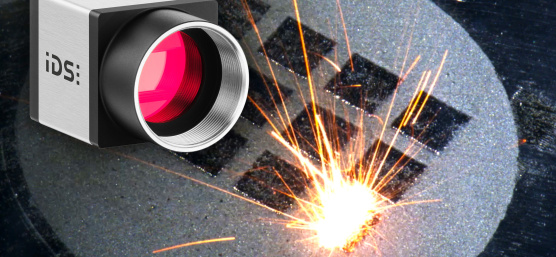 IDS industrial camera captures laser beam spot