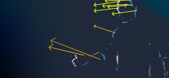 To illustrate how the IDS event-based camera works, the outline of a person is depicted with arrows in the direction of movement.
