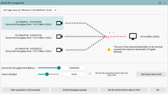 Dialog for bandwidth management