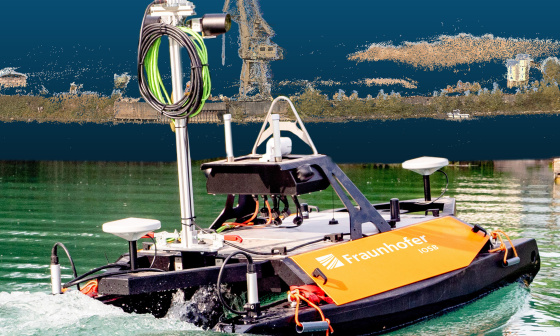 Autonomous watercraft surveys shore area