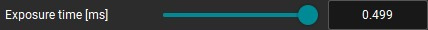 Slider for exposure time set to 0.499 ms
