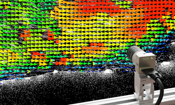 Flow diagnostics with the help of an event-based camera from IDS