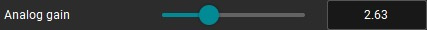 Slider for analogue gain set to value 2.63