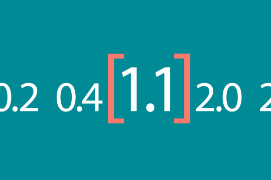 White numbers on green, highlighting the current software version 1.1