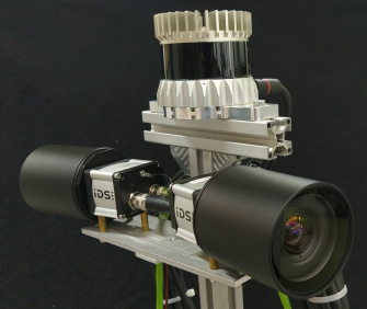 Two IDS cameras mounted on a pole
