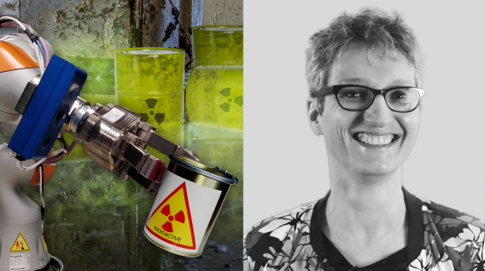 Thumbnail of Vision Channel session “How to pick & place with robot-vision”, on the right speaker Ute Seitz