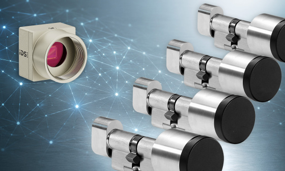 IDS uEye XCP camera with multiple metal locking cylinders