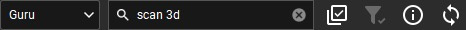 Search bar with Guru selection and scan 3D input