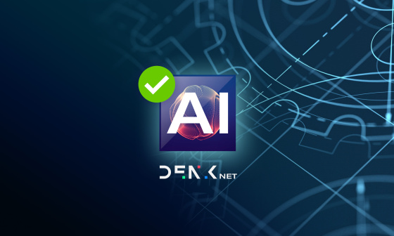 Combination DENKnet logo and AI symbol