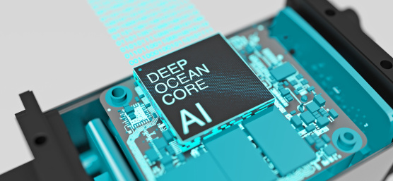 A chip with DEEP OCEAN CORE AI is highlighted on the circuit board