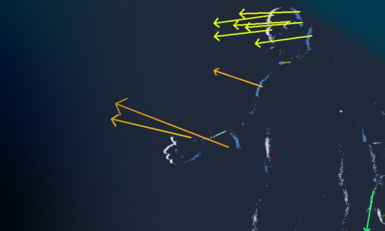 To illustrate how the IDS event-based camera works, the outline of a person is depicted with arrows in the direction of movement.