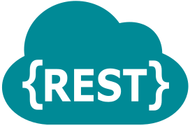 REST in curly brackets are located in a turquoise cloud