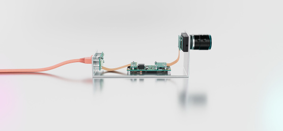 Industrial camera with remote board from the configurable uEye-ACP series from IDS