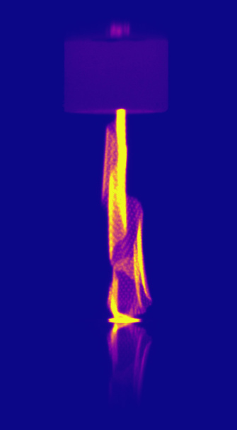 Luminous plasma discharge with a spiral-shaped discharge path