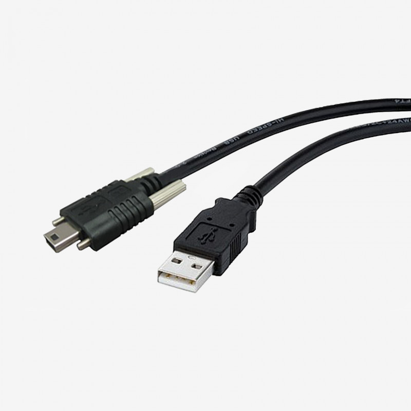 USB 2.0, dragchain cable, straight, screwable, 5 m