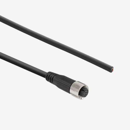 I/O + power, standard cable, straight, screwable, IP69K, 15 m