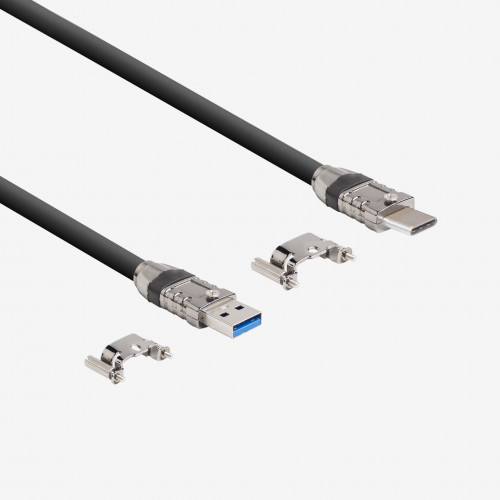USB 3, standard cable, straight, screwable, 1 m