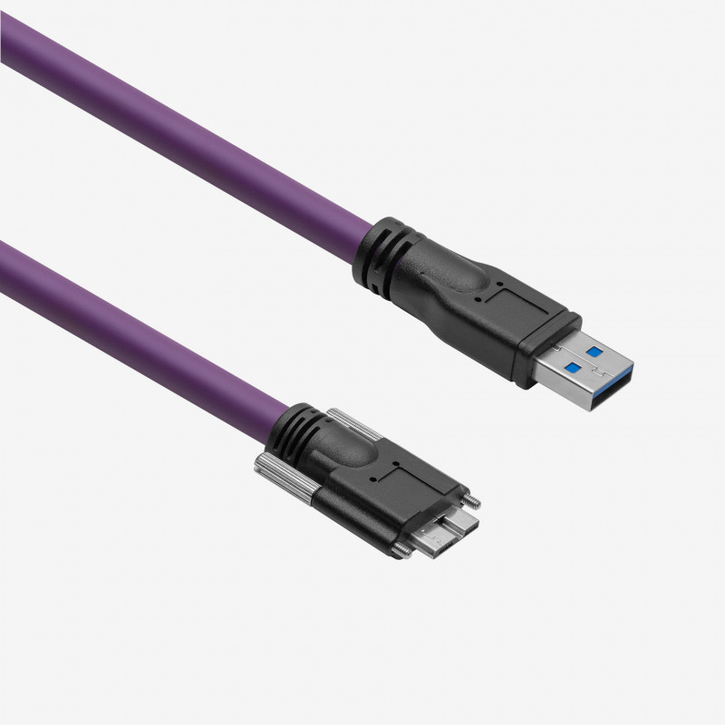 USB 3 HiFlex cable, straight, screwable, 5 m
