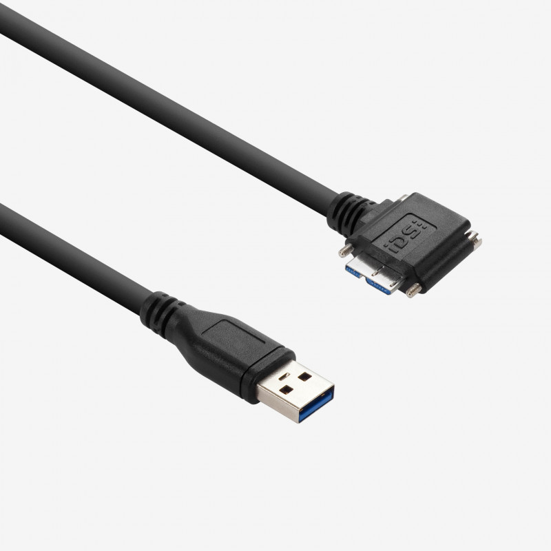 USB 3, standard cable, right angled, screwable, 3 m