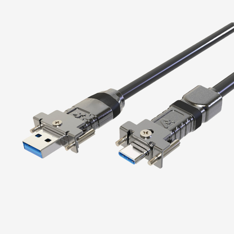 USB3 AOC, USB-A USB-C, straight, screwable, 5 m