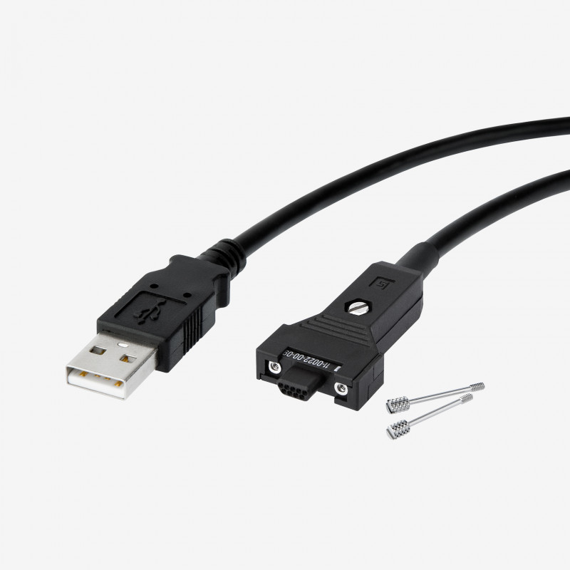 USB 2.0, standard cable, straight, screwable, 3 m