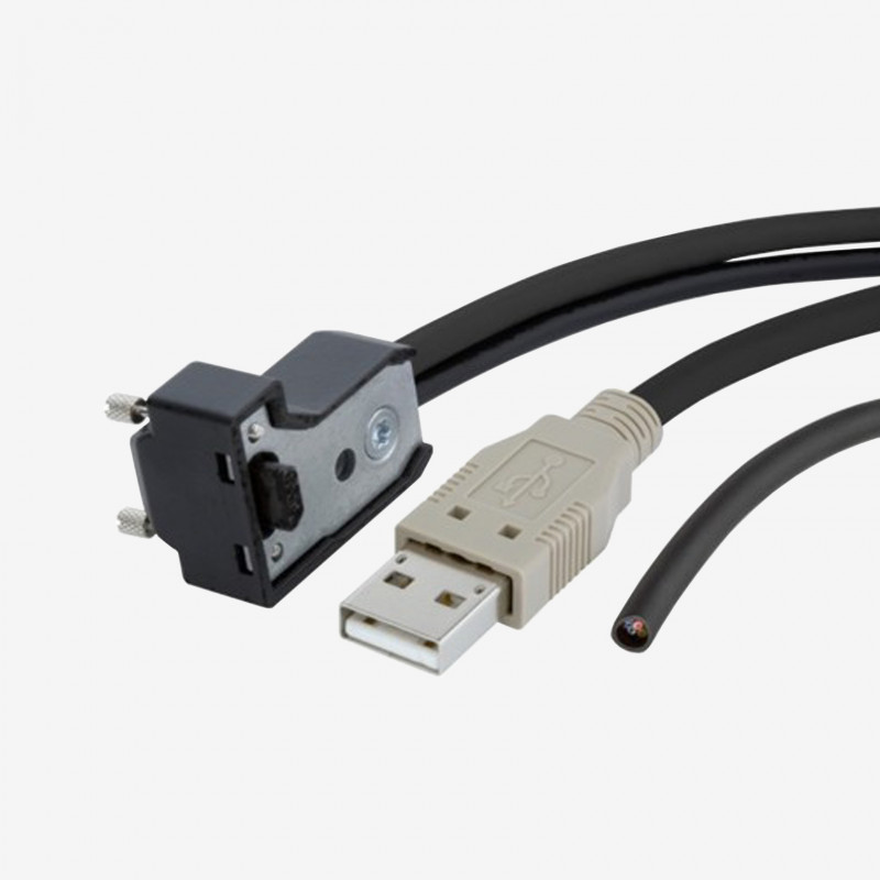USB 2.0 and I/O, Y standard cable, angled downwards, angled, screwable, 3 m 